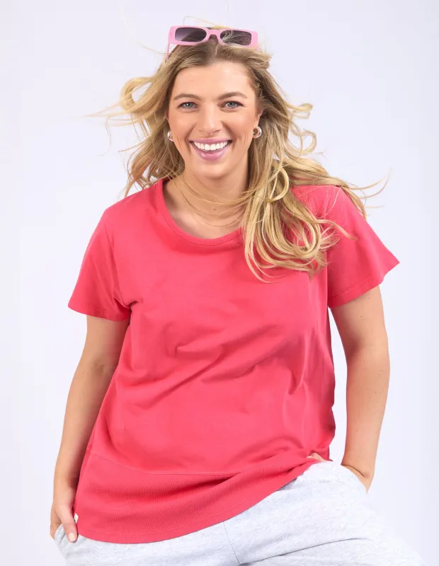 Rib Short Sleeve Tee Bittersweet Red sold by Elm Lifestyle