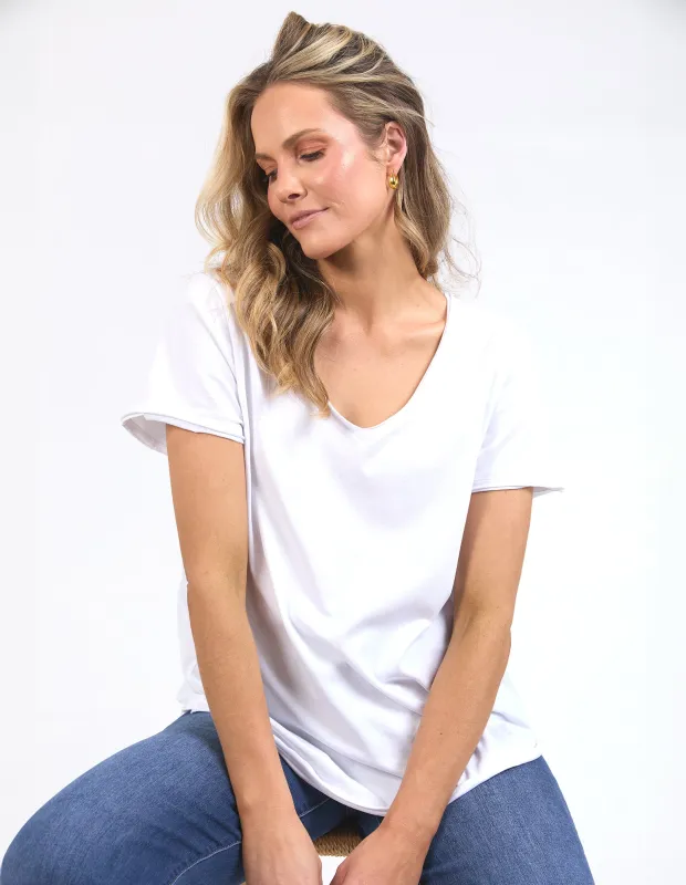 Pima Vee Tee White sold by Elm Lifestyle