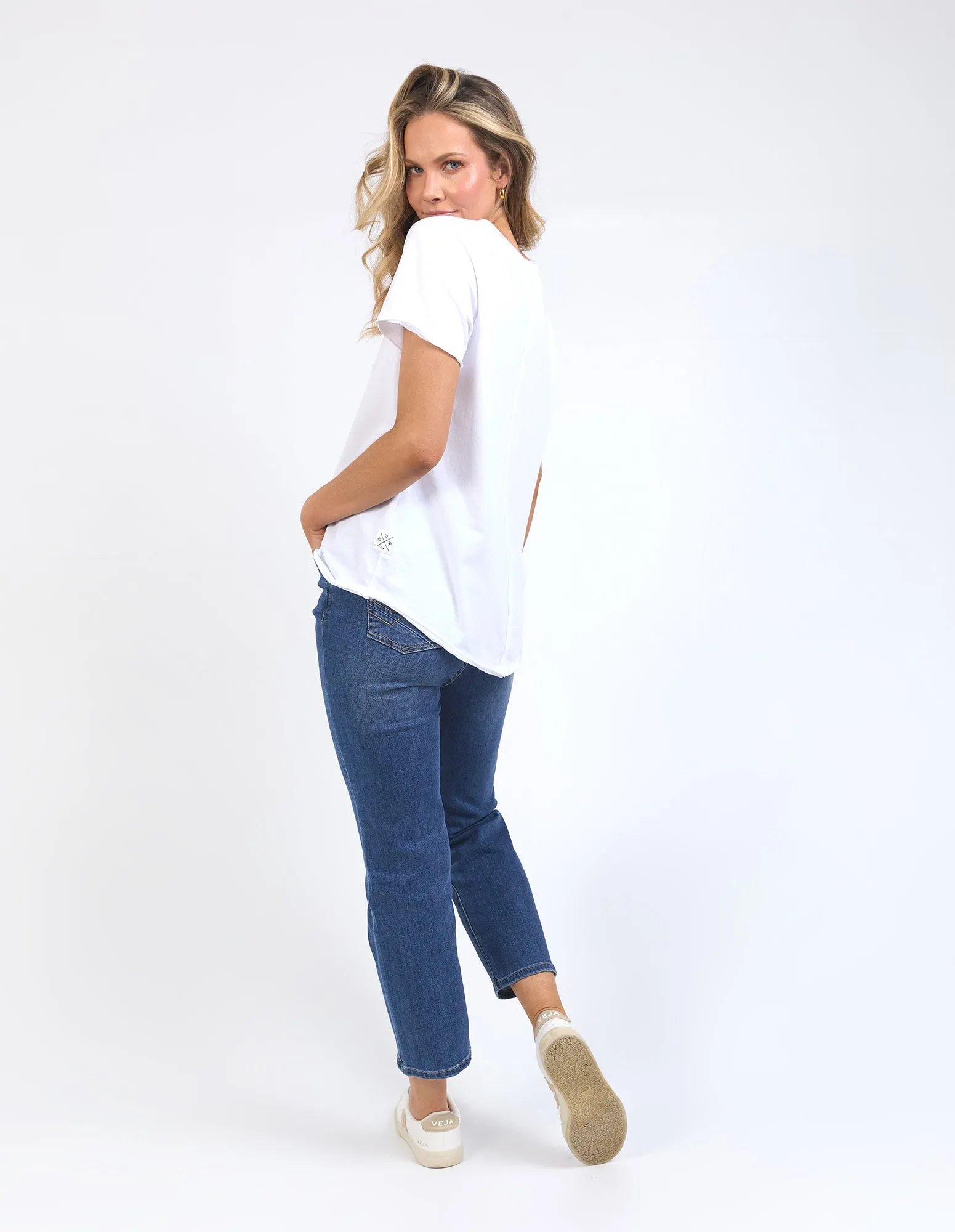 Pima Vee Tee White sold by Elm Lifestyle product image thumbnail 2