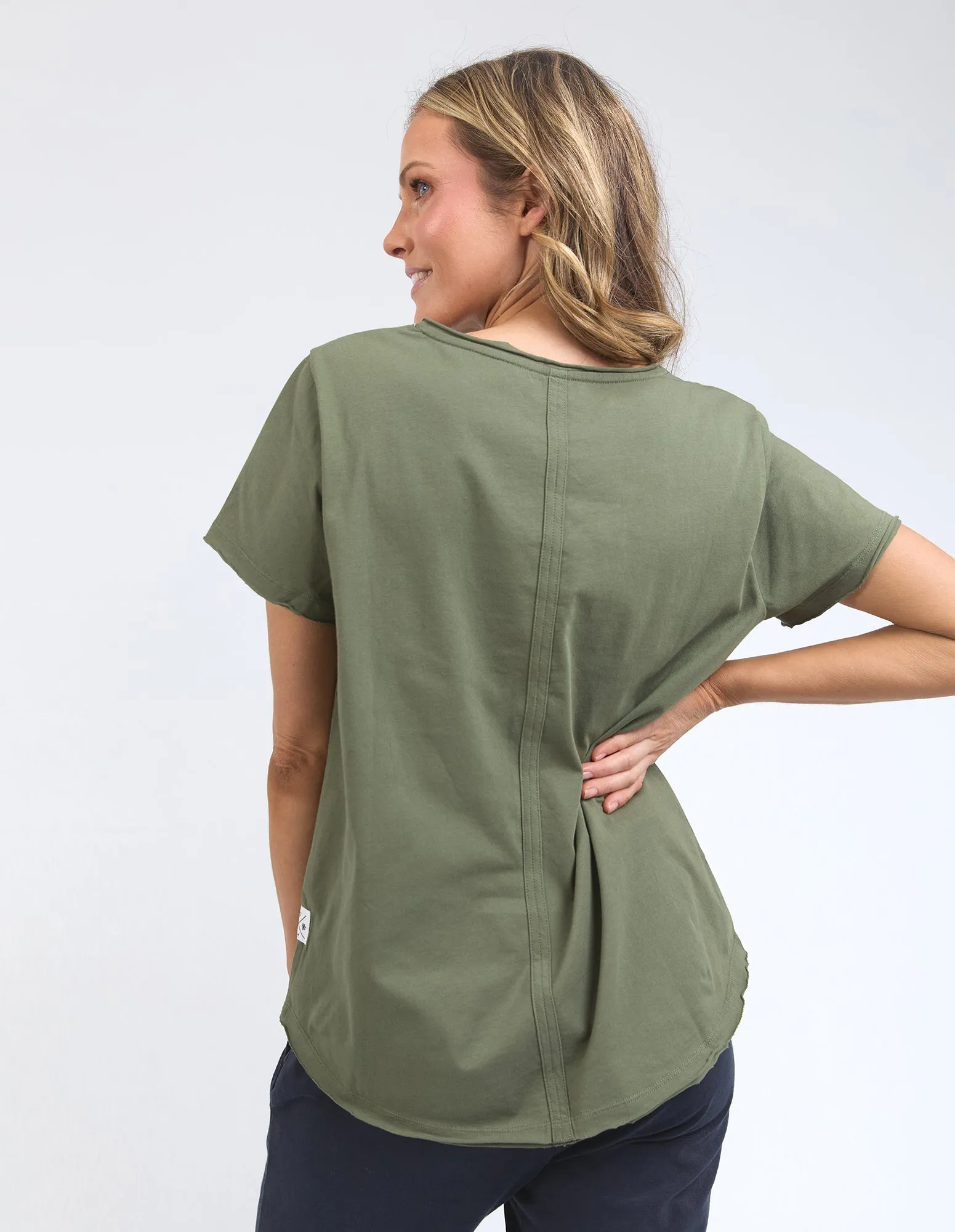 Pima Vee Tee Khaki sold by Elm Lifestyle product image thumbnail 3