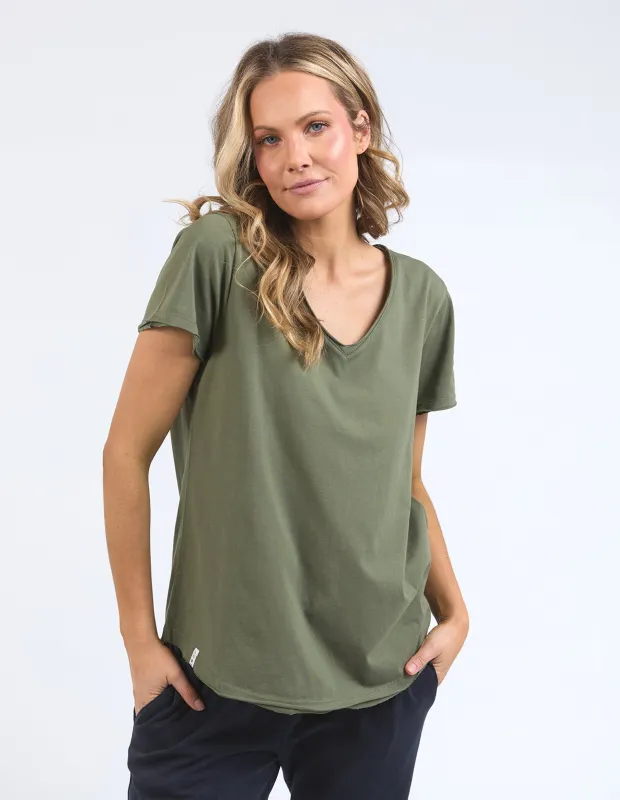 Pima Vee Tee Khaki sold by Elm Lifestyle
