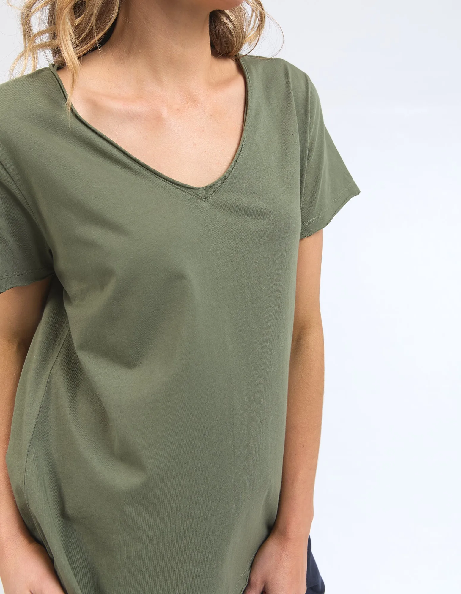 Pima Vee Tee Khaki sold by Elm Lifestyle product image thumbnail 5