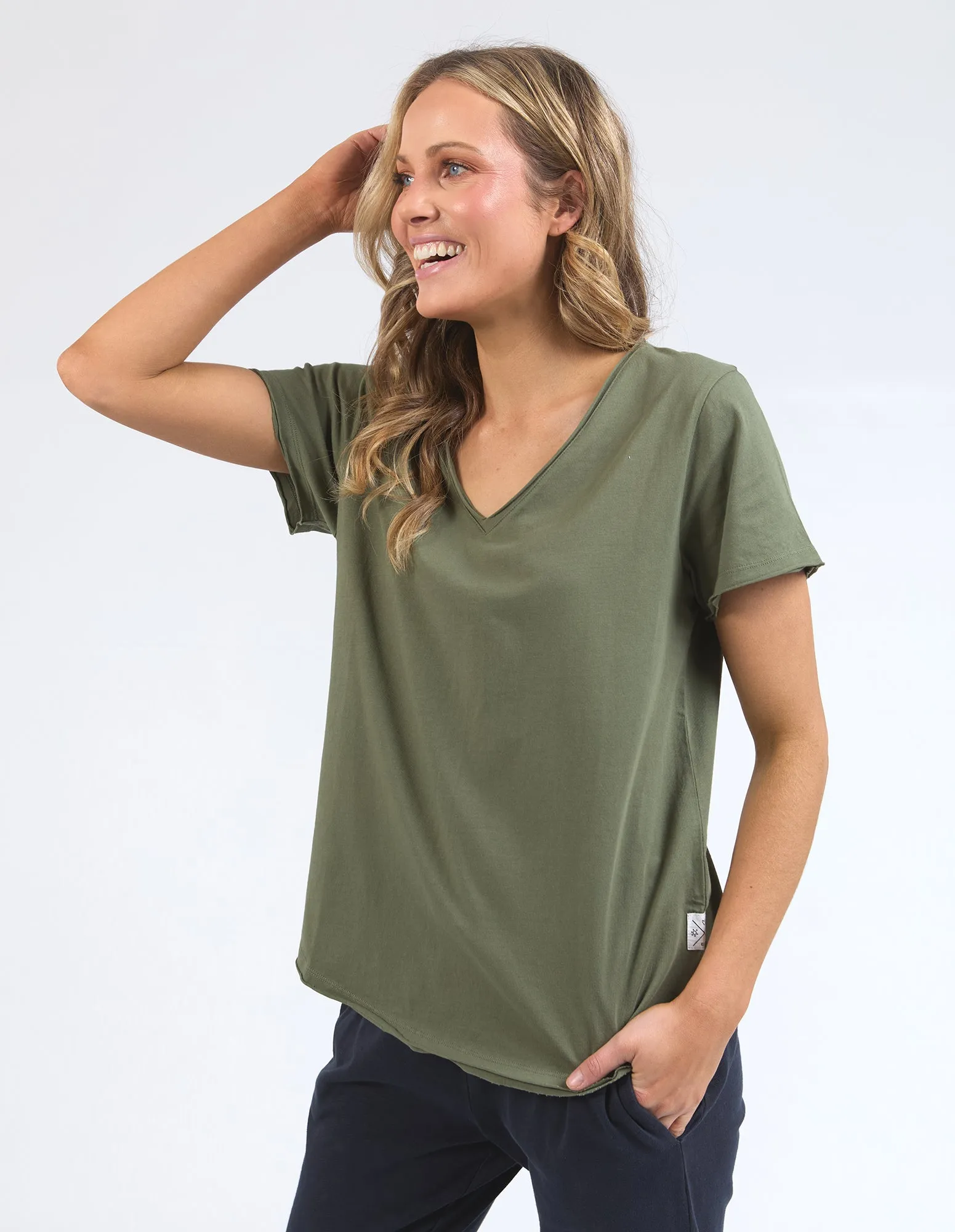 Pima Vee Tee Khaki sold by Elm Lifestyle product image thumbnail 4