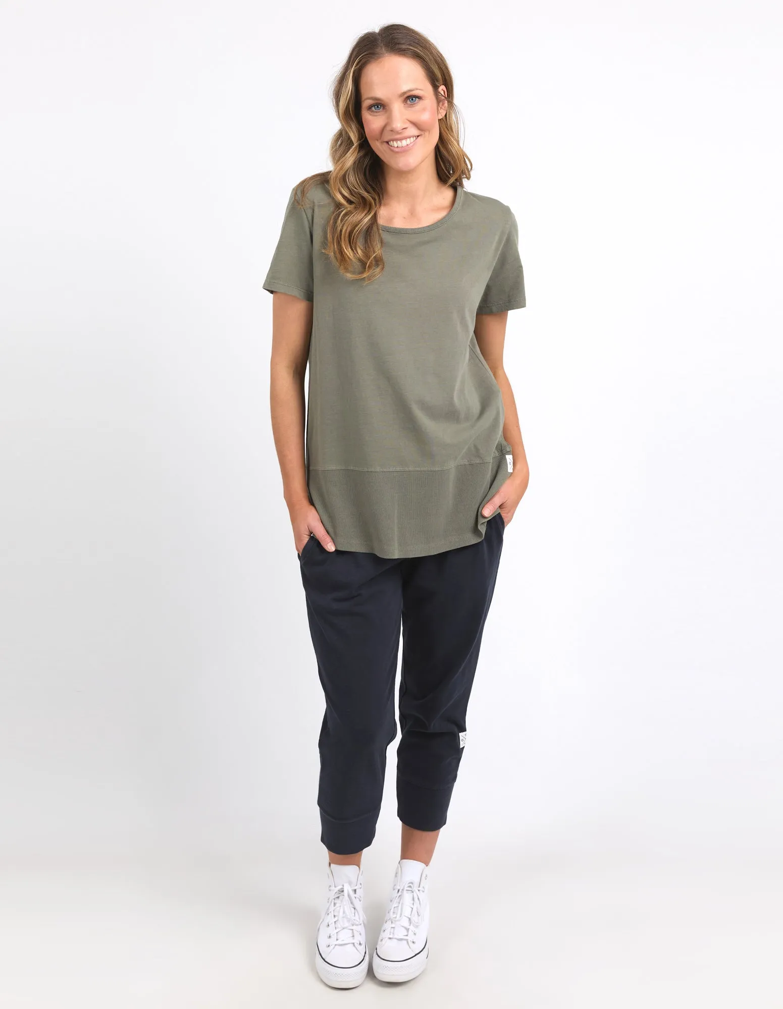 Rib Short Sleeve Tee Washed Khaki sold by Elm Lifestyle product image thumbnail 2