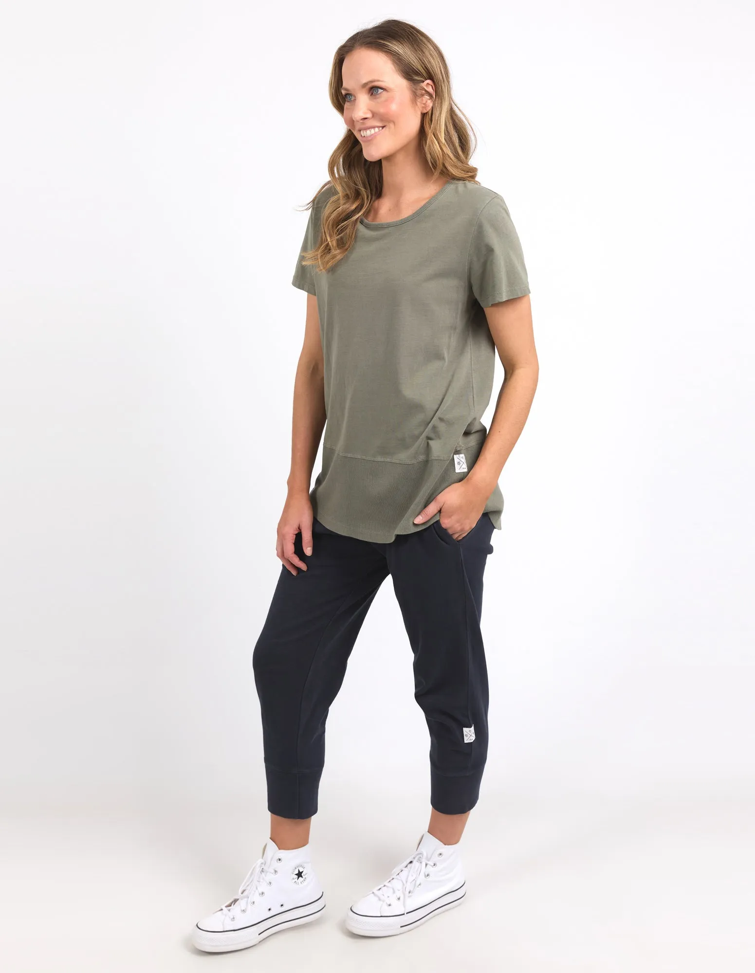 Rib Short Sleeve Tee Washed Khaki sold by Elm Lifestyle product image thumbnail 4