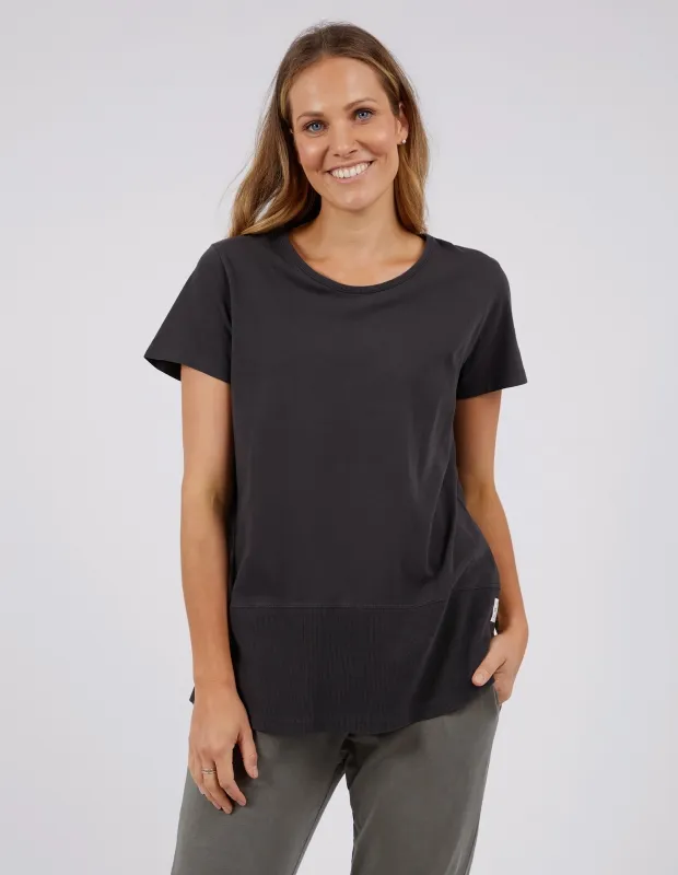 Rib Short Sleeve Tee Washed Black sold by Elm Lifestyle