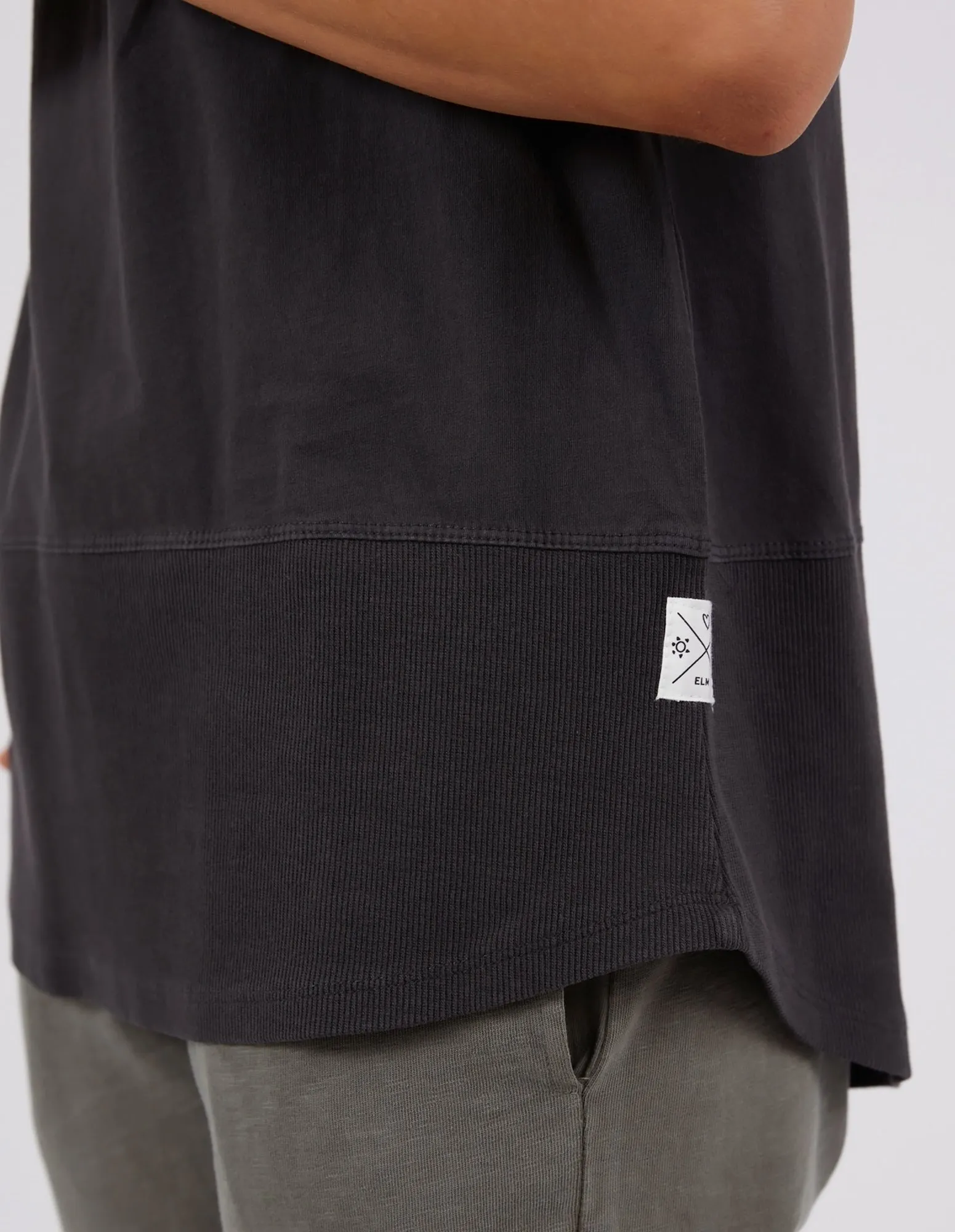 Rib Short Sleeve Tee Washed Black sold by Elm Lifestyle product image thumbnail 5