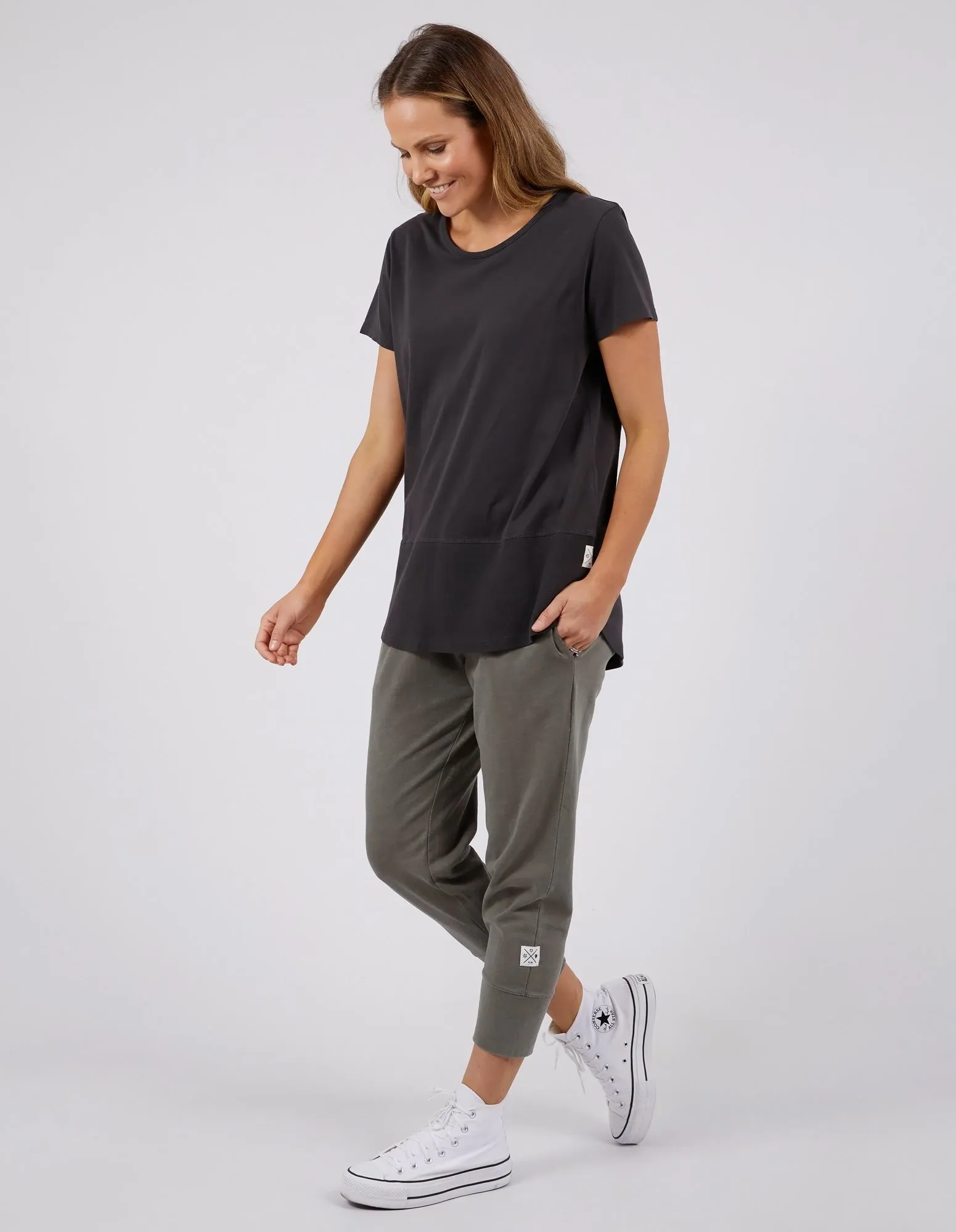 Rib Short Sleeve Tee Washed Black sold by Elm Lifestyle product image thumbnail 4