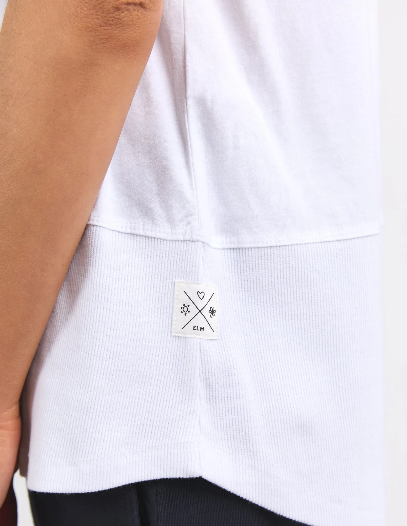 Rib Short Sleeve Tee White sold by Elm Lifestyle product image thumbnail 5