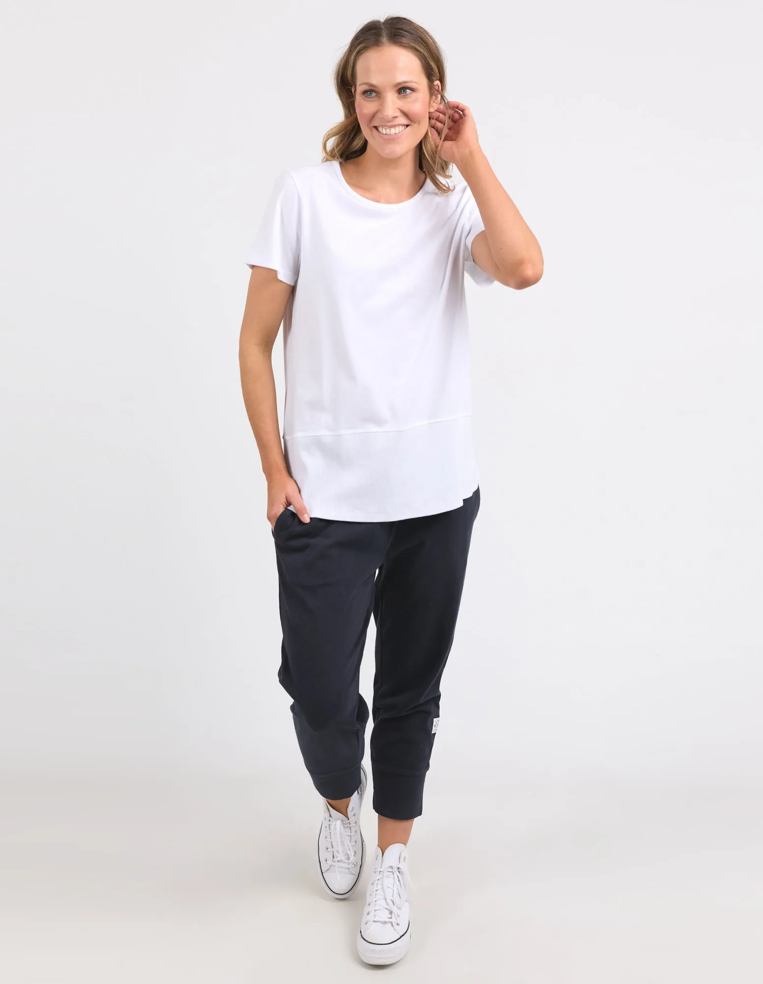 Rib Short Sleeve Tee White sold by Elm Lifestyle product image thumbnail 2