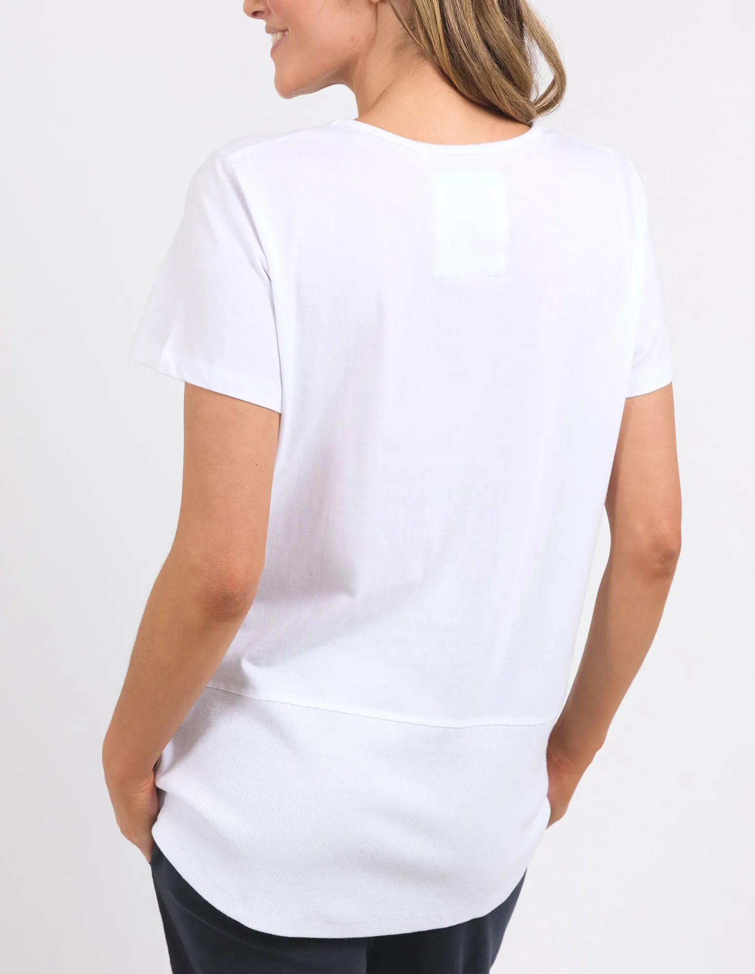 Rib Short Sleeve Tee White sold by Elm Lifestyle product image thumbnail 3