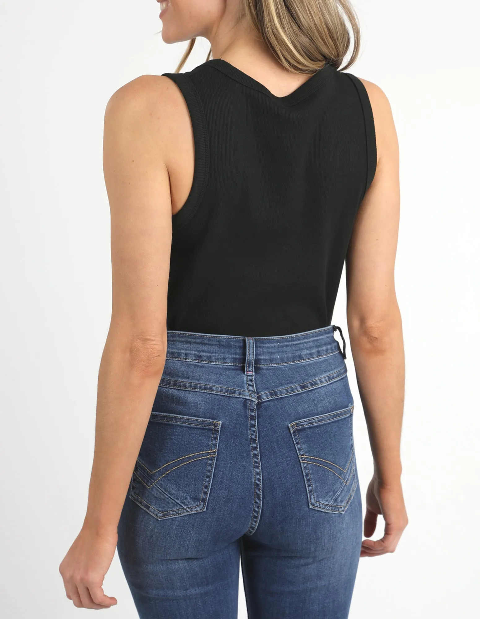 Rib Crew Tank Black sold by Elm Lifestyle product image thumbnail 3