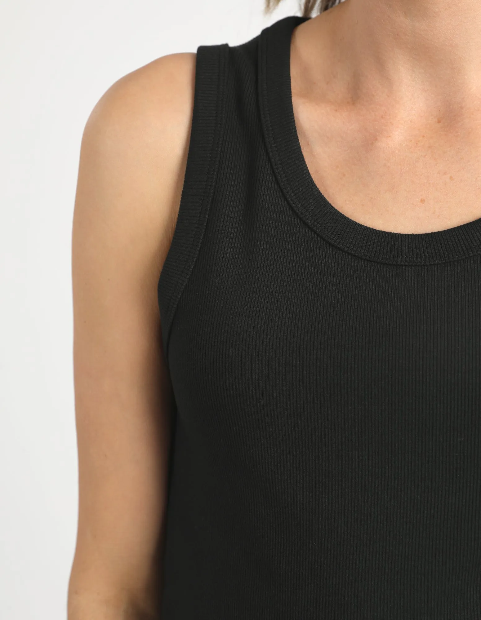 Rib Crew Tank Black sold by Elm Lifestyle product image thumbnail 5