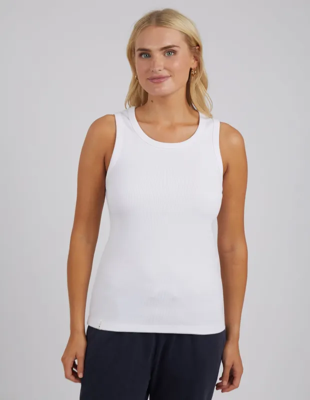 Rib Crew Tank White sold by Elm Lifestyle