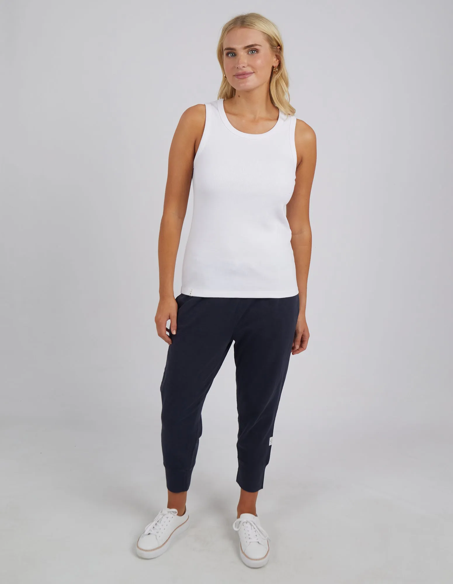 Rib Crew Tank White sold by Elm Lifestyle product image thumbnail 2