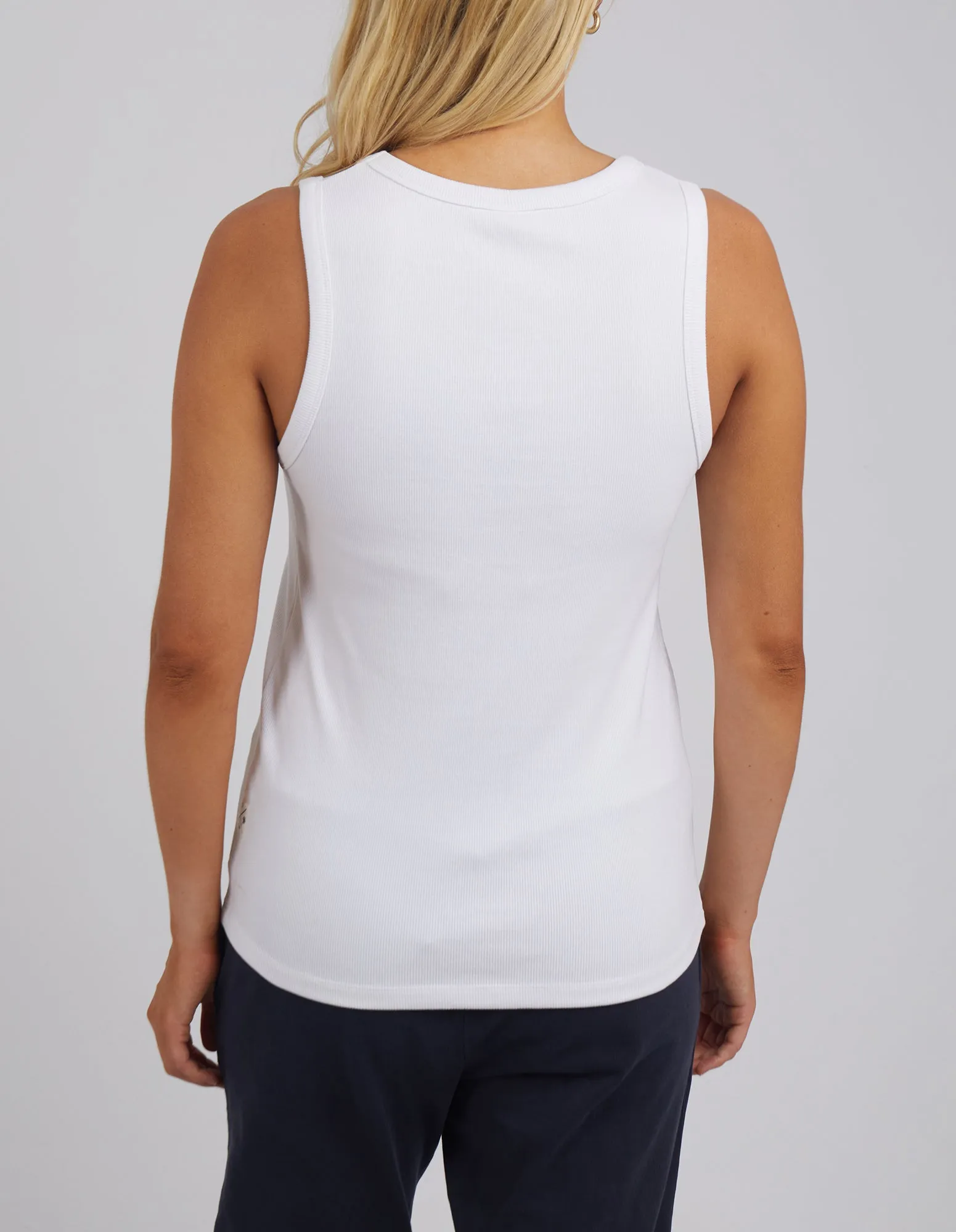 Rib Crew Tank White sold by Elm Lifestyle product image thumbnail 3