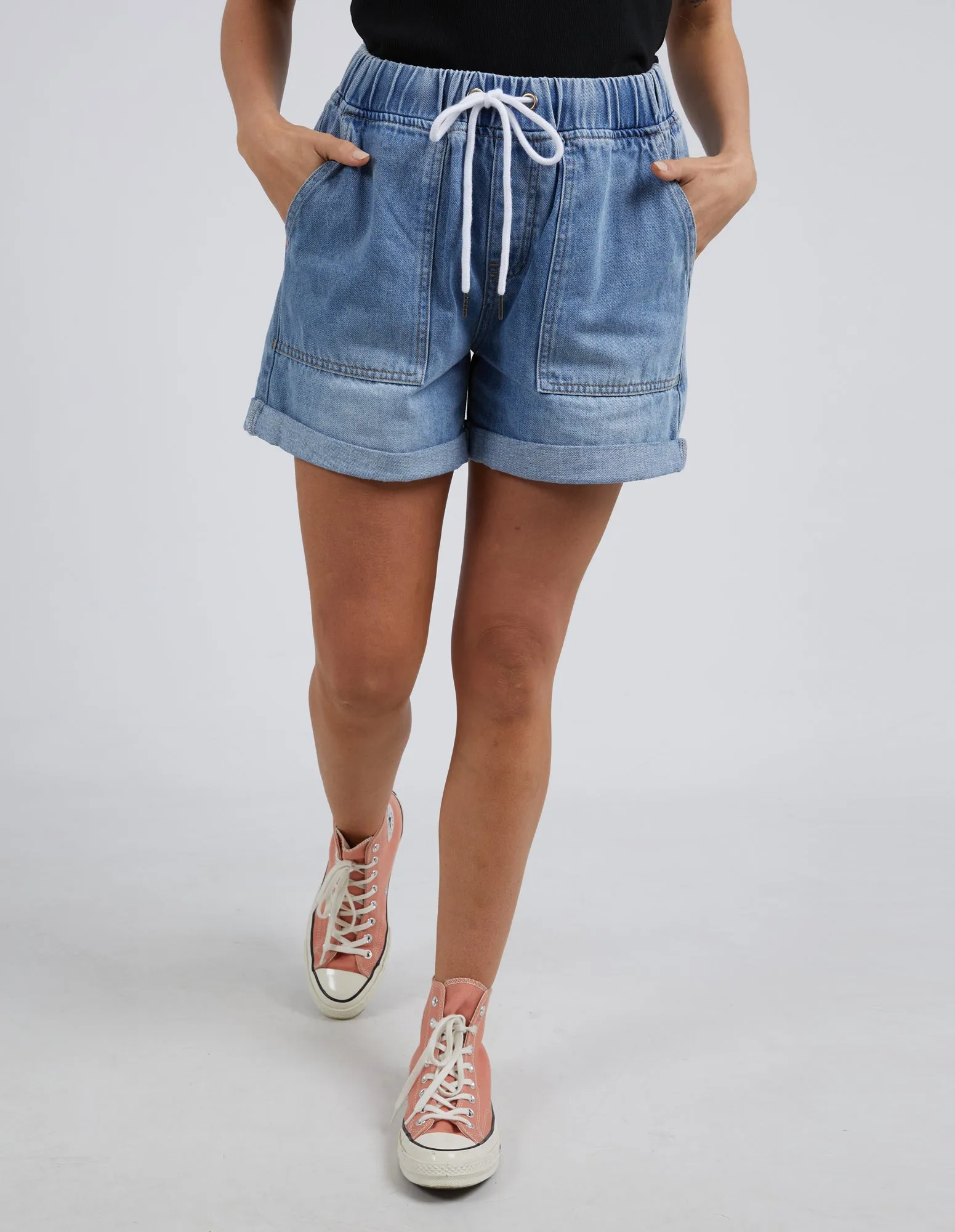 Emma Relaxed Denim Short Mid Blue Wash sold by Elm Lifestyle