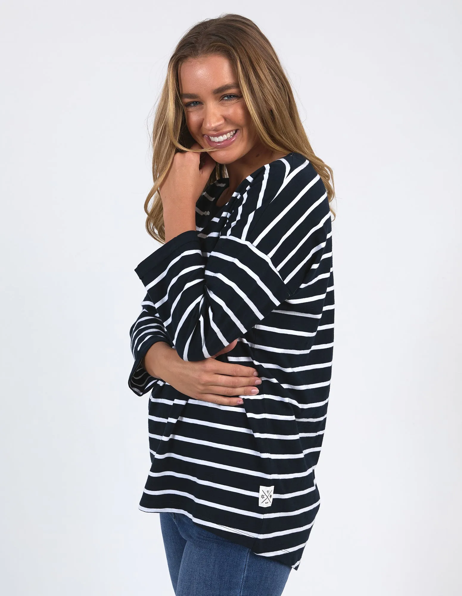Annie 3/4 Sleeve Tee Navy & White Stripe sold by Elm Lifestyle product image thumbnail 4