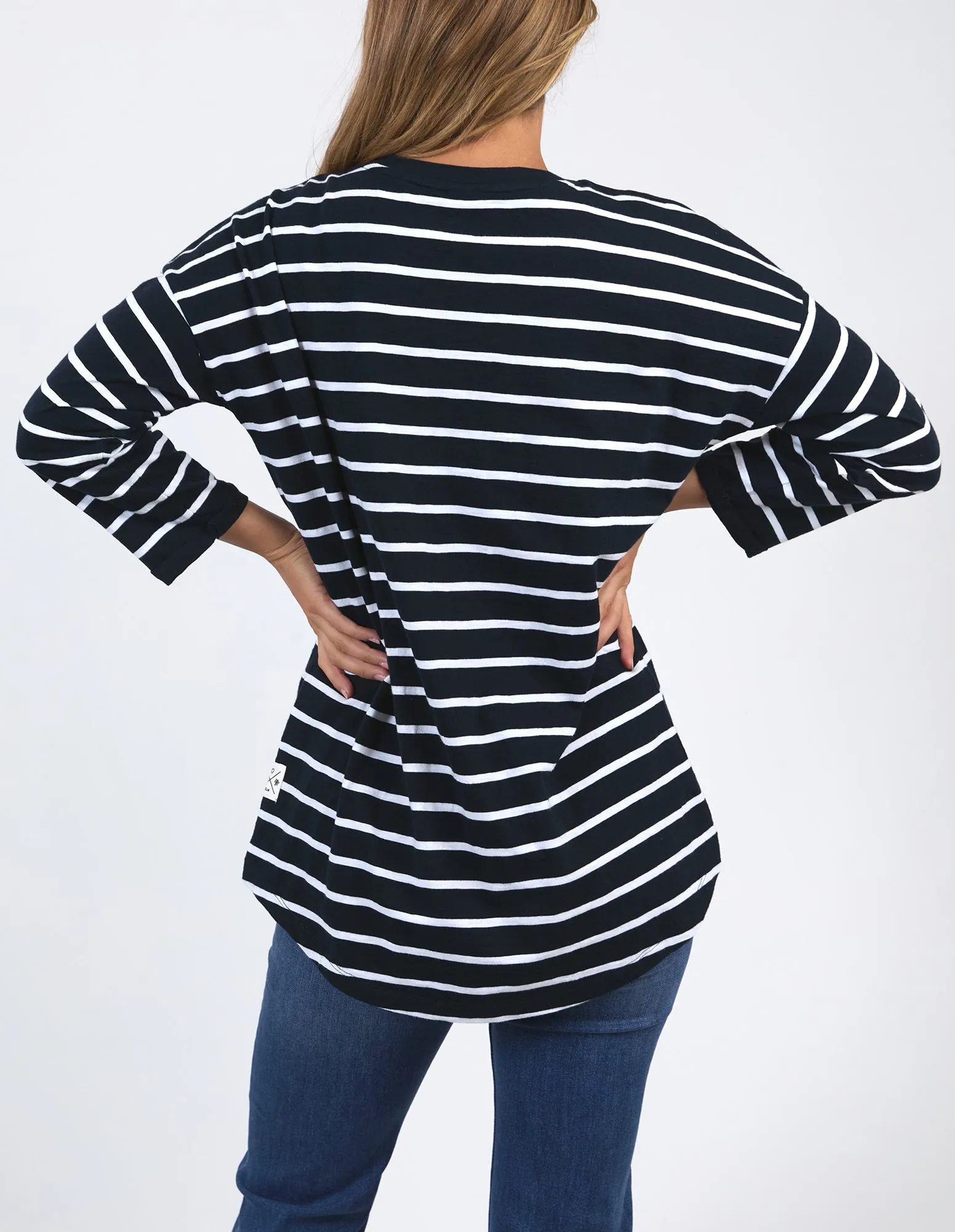 Annie 3/4 Sleeve Tee Navy & White Stripe sold by Elm Lifestyle product image thumbnail 3