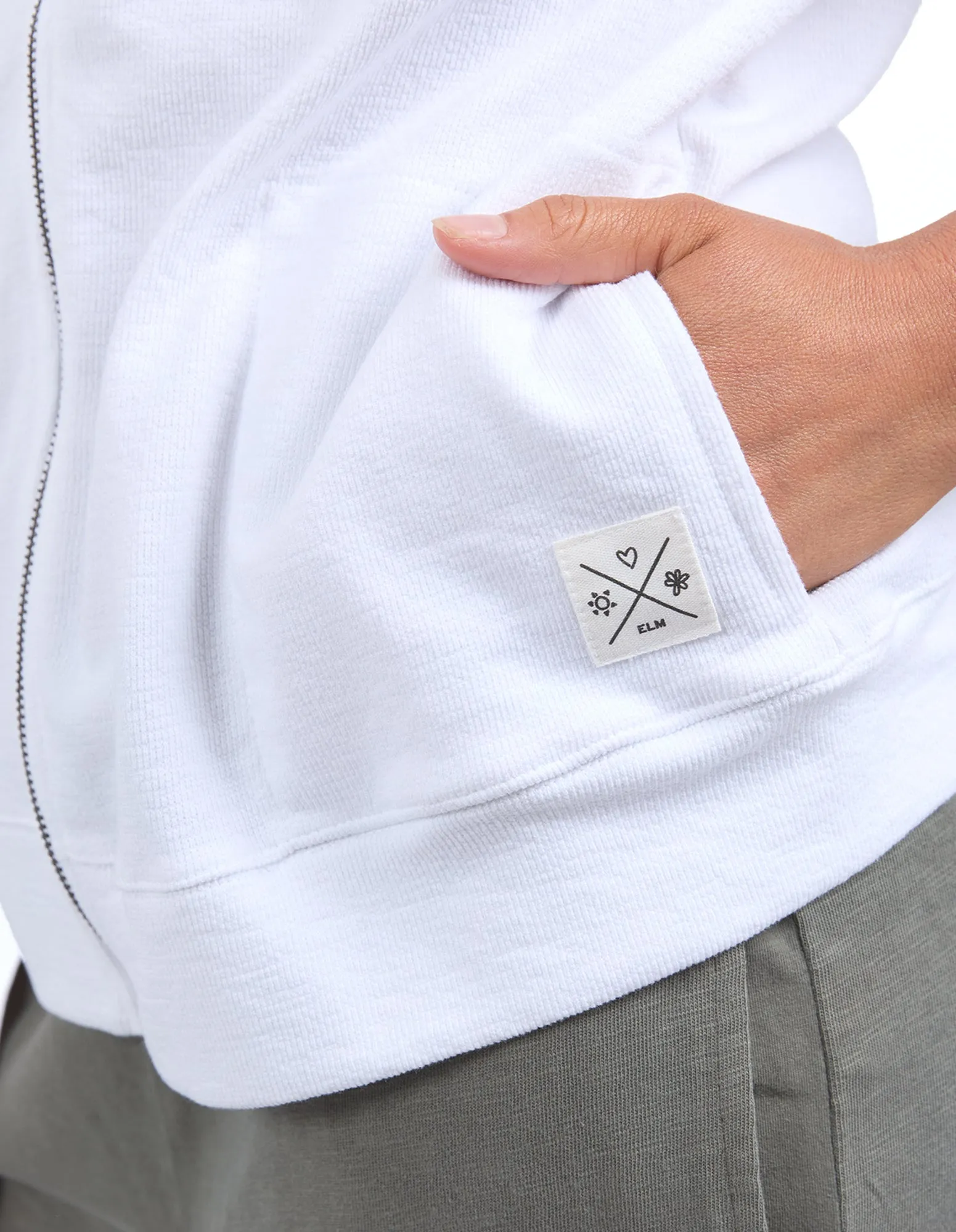 Beachy Zip Hoodie White sold by Elm Lifestyle product image thumbnail 5