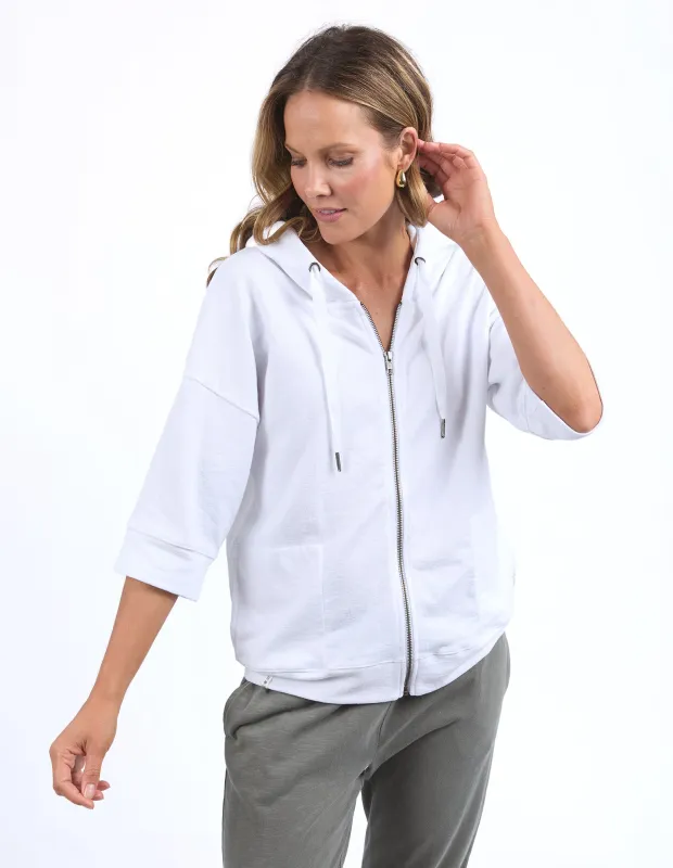Beachy Zip Hoodie White sold by Elm Lifestyle