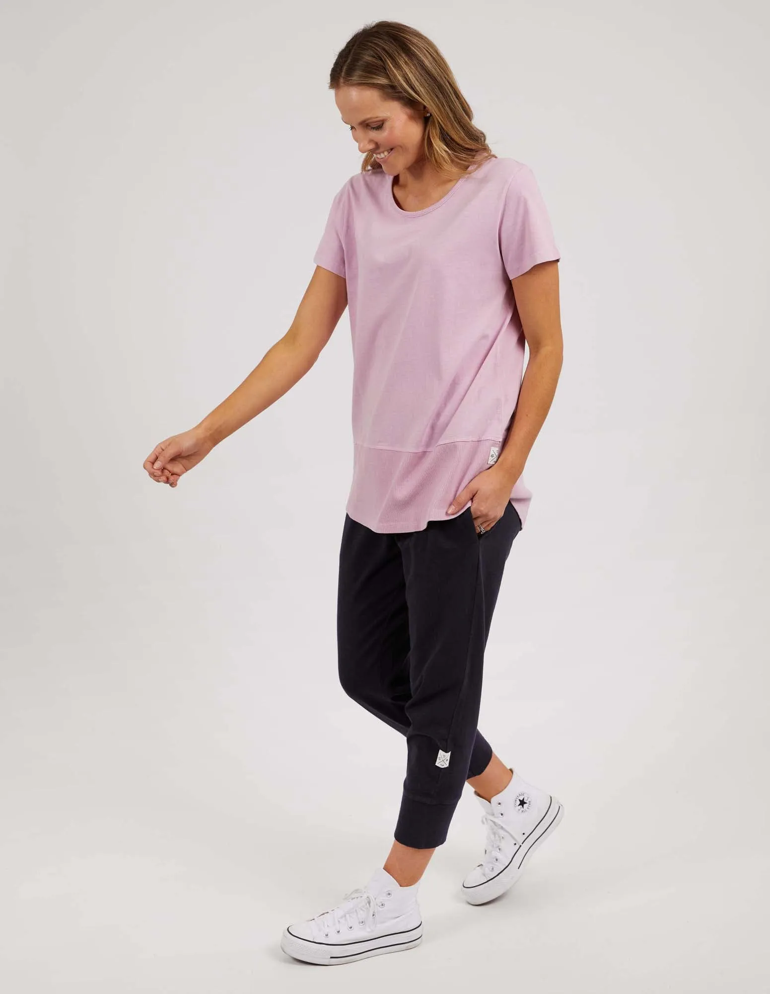 Rib Short Sleeve Tee Peony Pink sold by Elm Lifestyle product image thumbnail 4