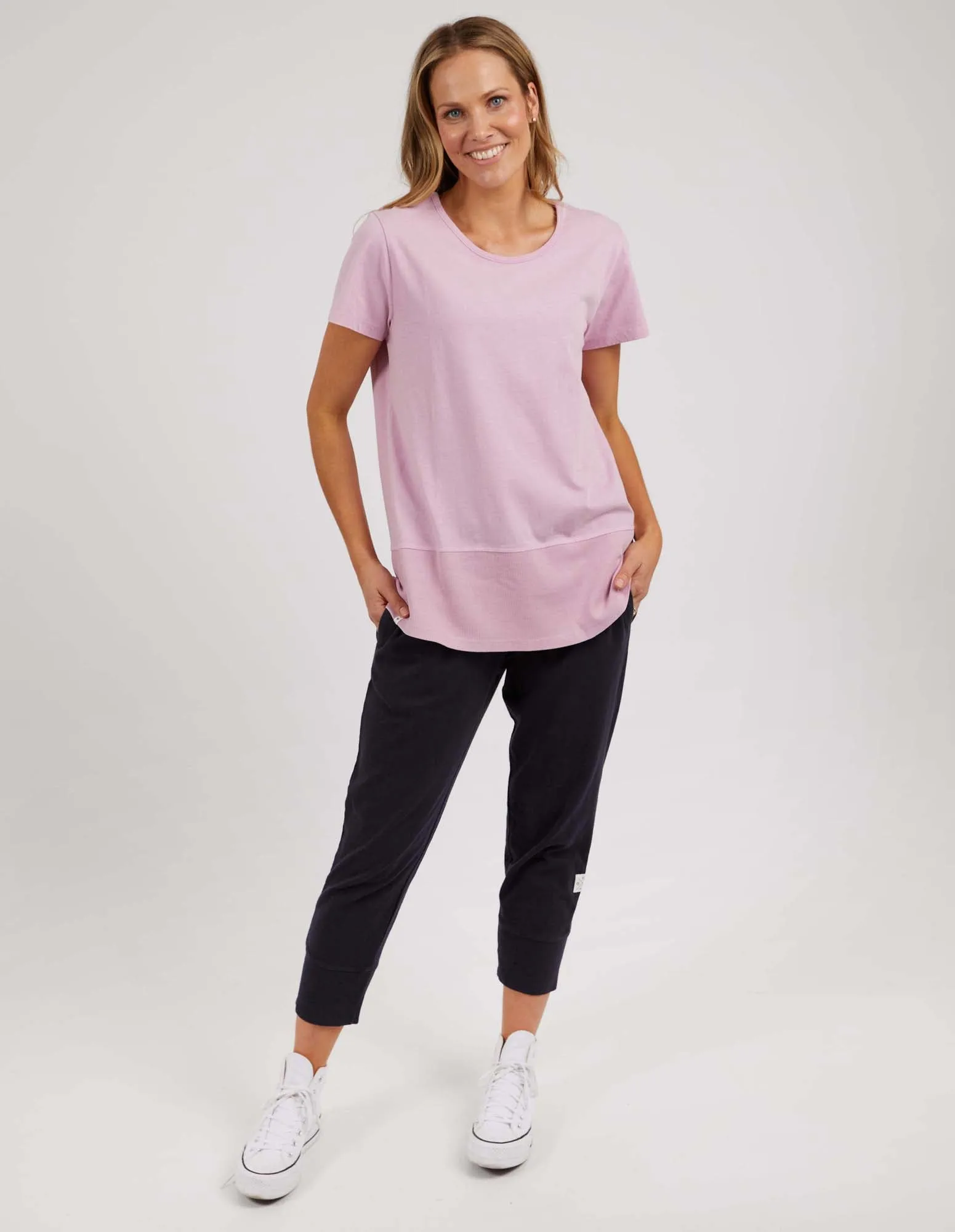 Rib Short Sleeve Tee Peony Pink sold by Elm Lifestyle product image thumbnail 2