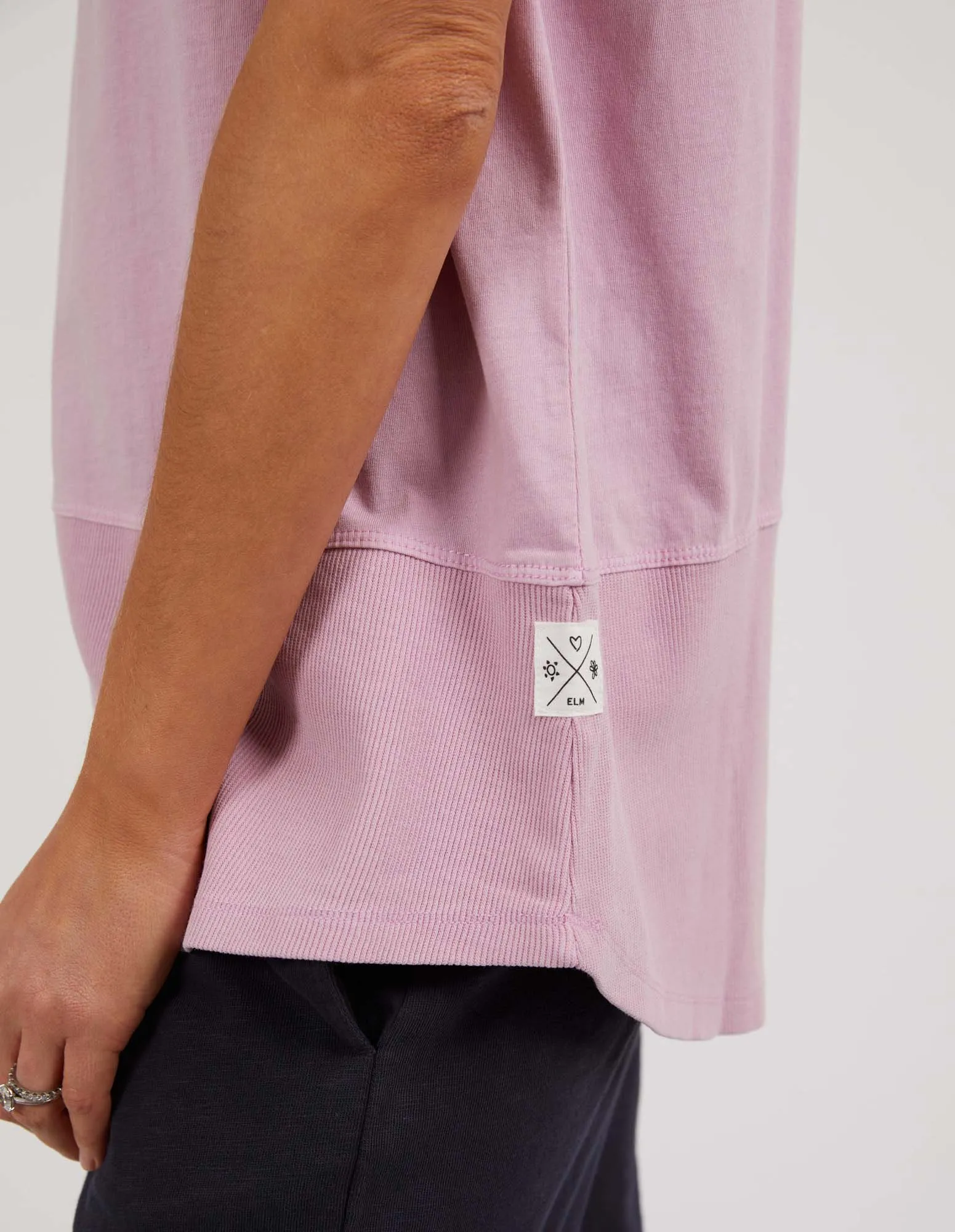 Rib Short Sleeve Tee Peony Pink sold by Elm Lifestyle product image thumbnail 5