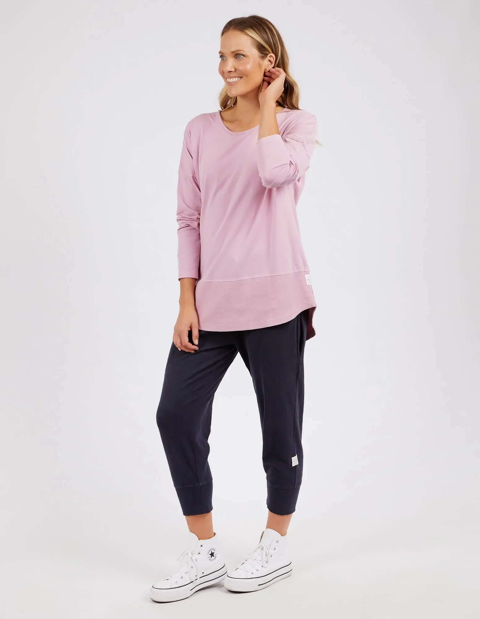 Rib Long Sleeve Peony Pink sold by Elm Lifestyle product image thumbnail 4