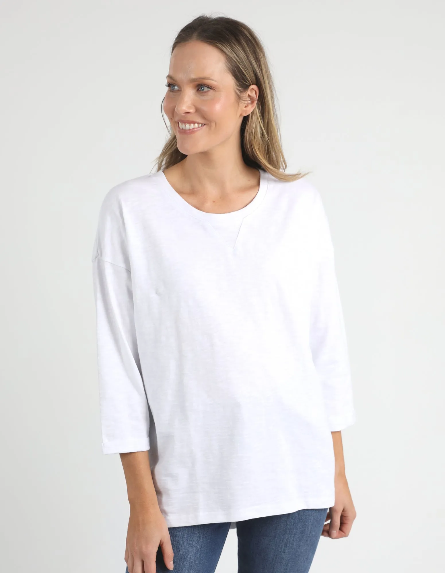 Annie 3/4 Sleeve Tee White sold by Elm Lifestyle