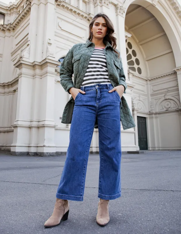 Izzy Wide Leg Jean Dark Blue Wash sold by Elm Lifestyle