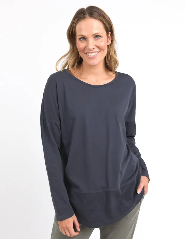 Rib Long Sleeve Navy sold by Elm Lifestyle