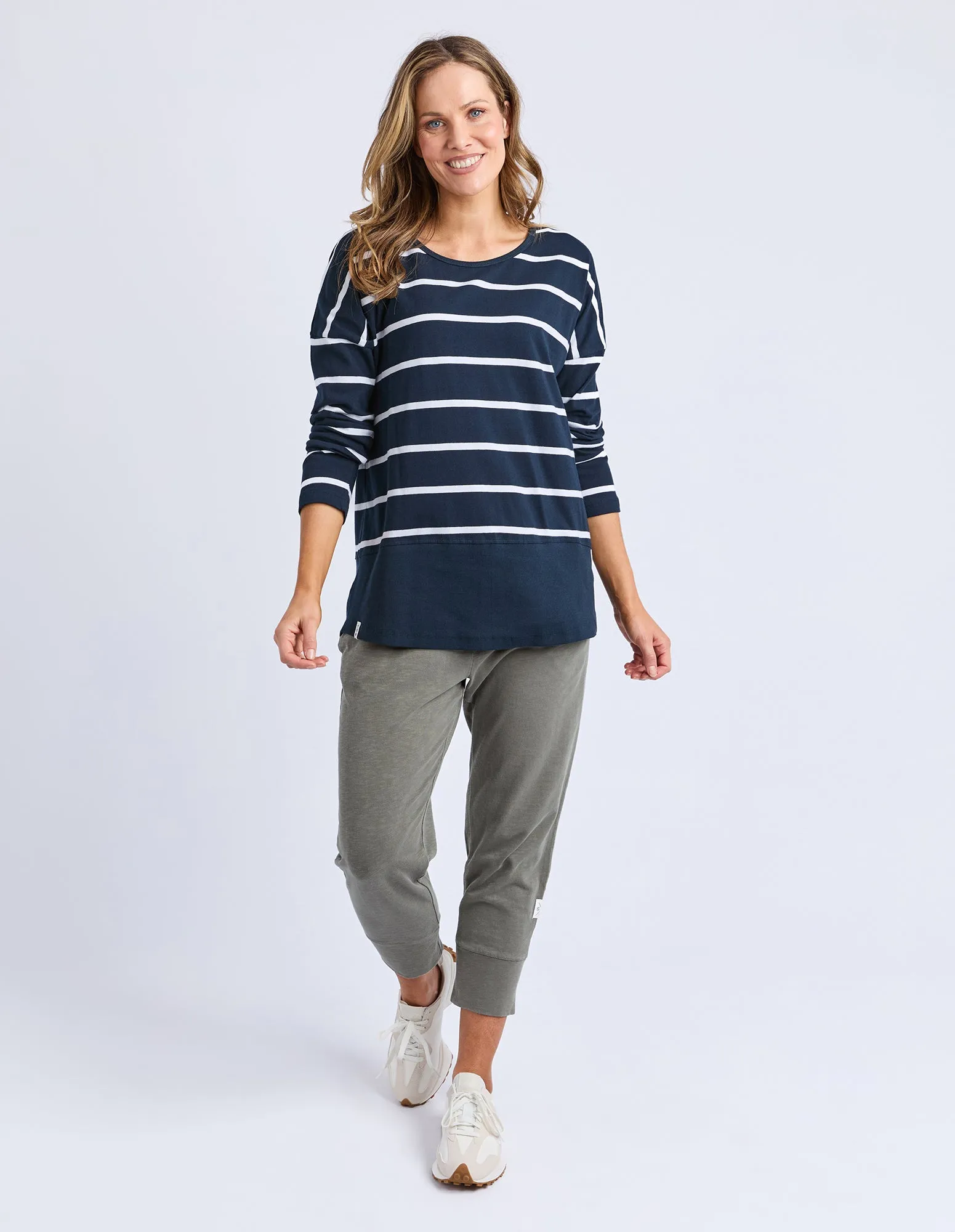 Rib Long Sleeve Navy & White Stripe sold by Elm Lifestyle product image thumbnail 2