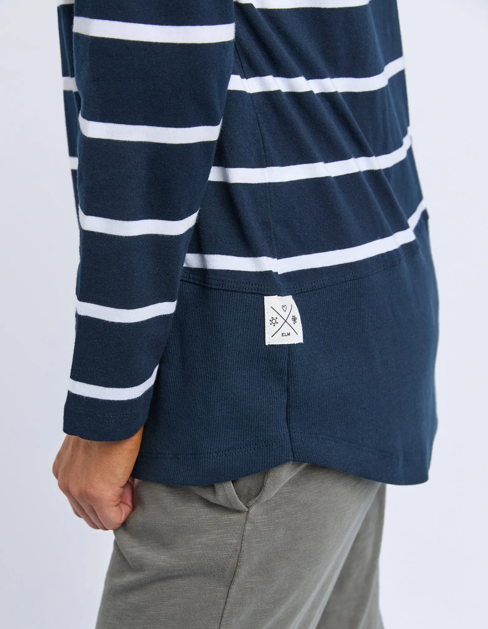 Rib Long Sleeve Navy & White Stripe sold by Elm Lifestyle product image thumbnail 5