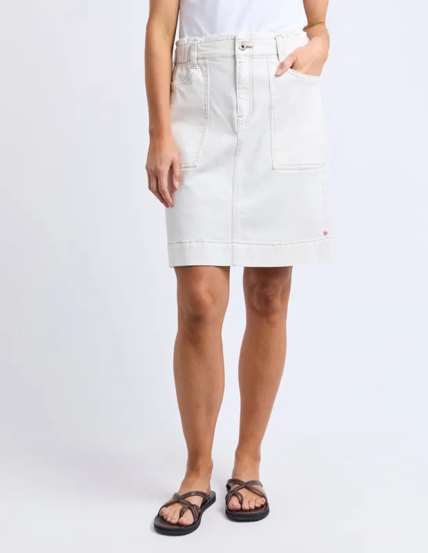 Atlas Denim Skirt Vintage White sold by Elm Lifestyle