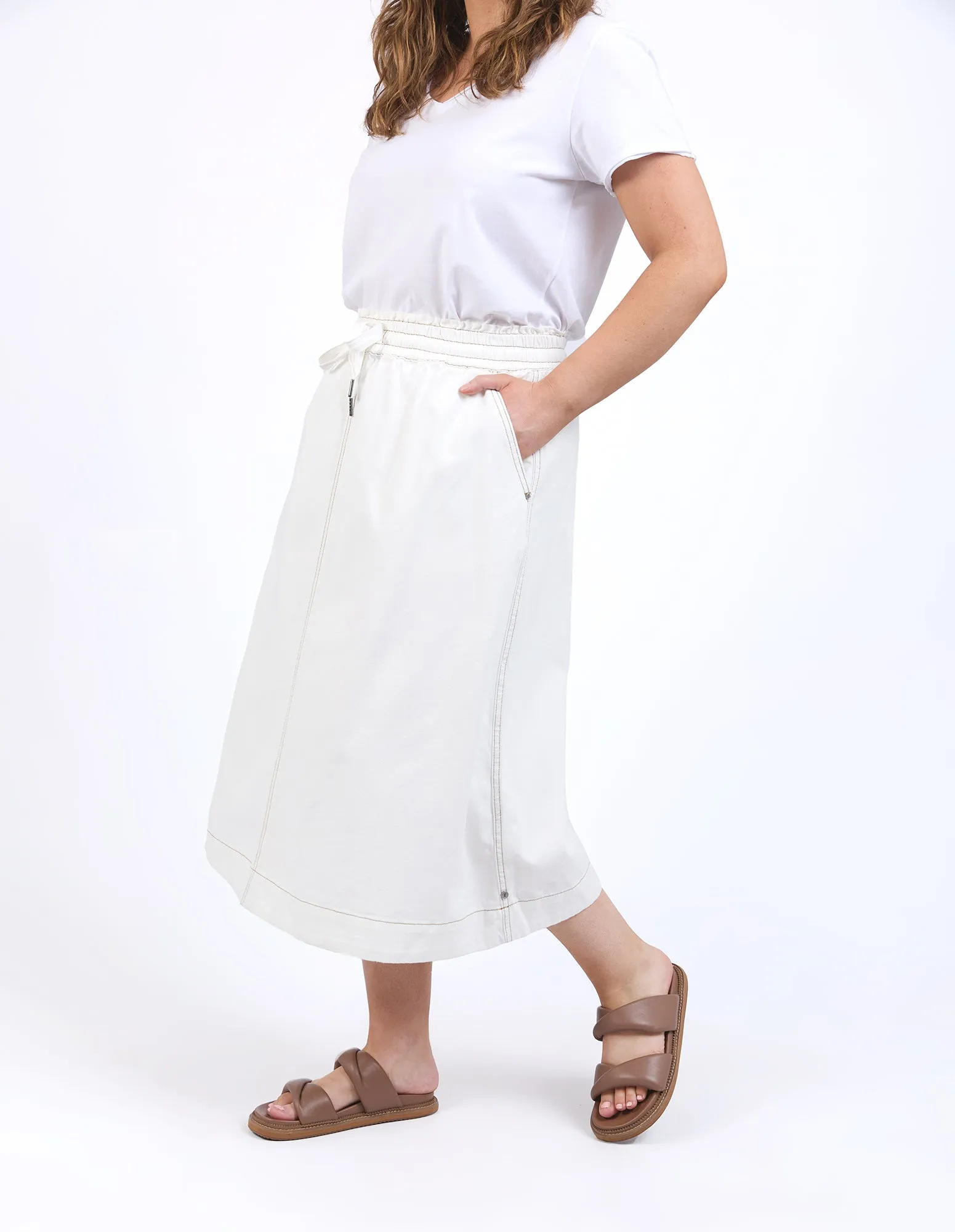 Greta Denim Skirt Vintage White sold by Elm Lifestyle product image thumbnail 4