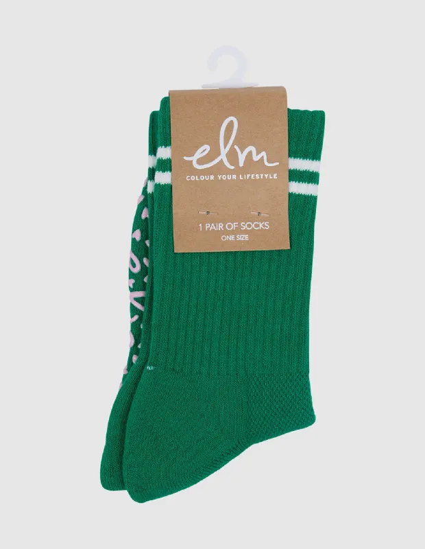 Elm Ribbed College Sock Pine made by Elm Lifestyle