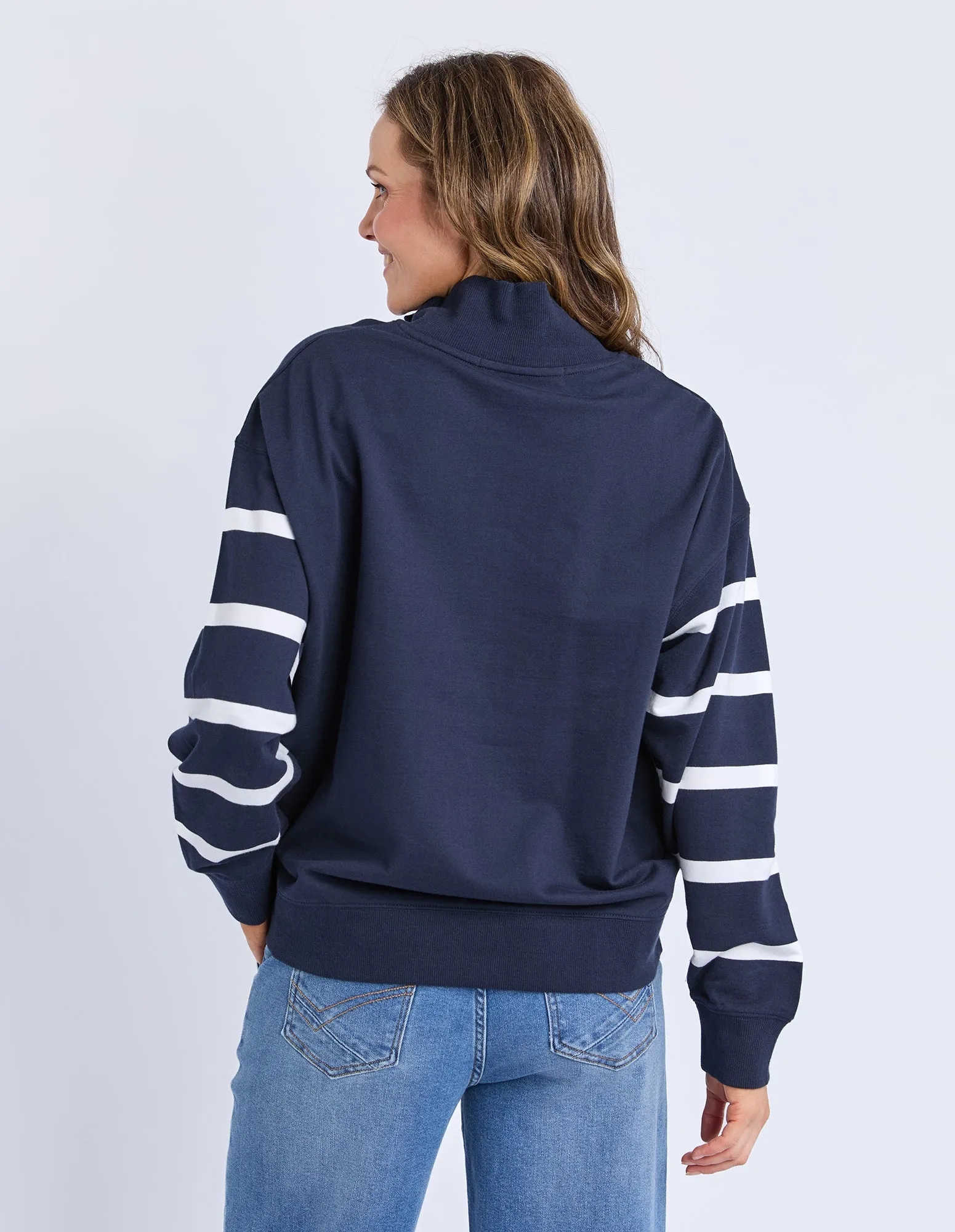 Track Zip Crew Navy & White Stripe sold by Elm Lifestyle product image thumbnail 3