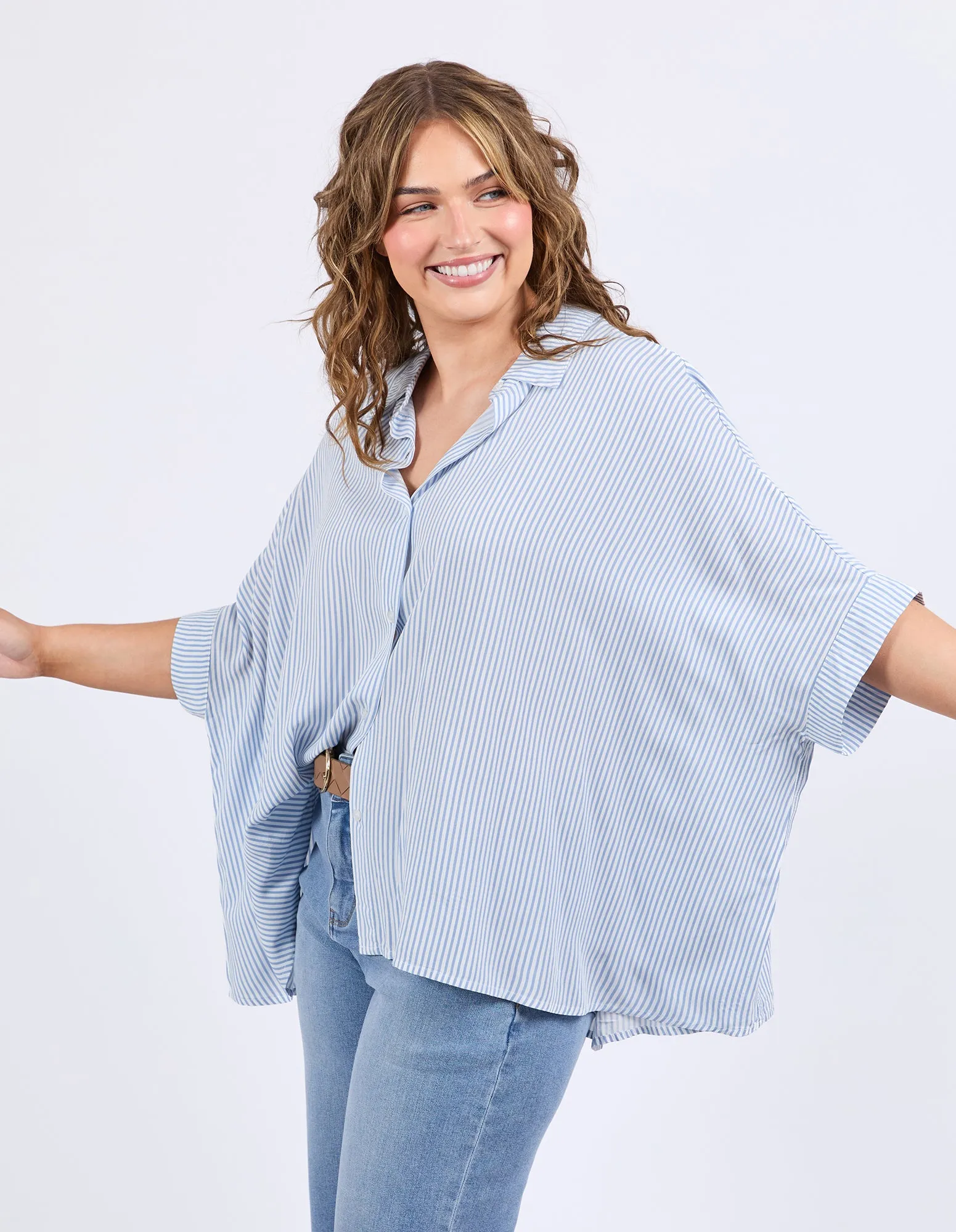 Luna Shirt Dusk Blue & White Stripe sold by Elm Lifestyle product image thumbnail 4