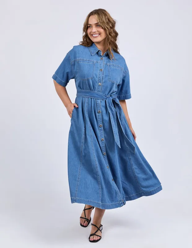 River Denim Dress Mid Blue Wash sold by Elm Lifestyle