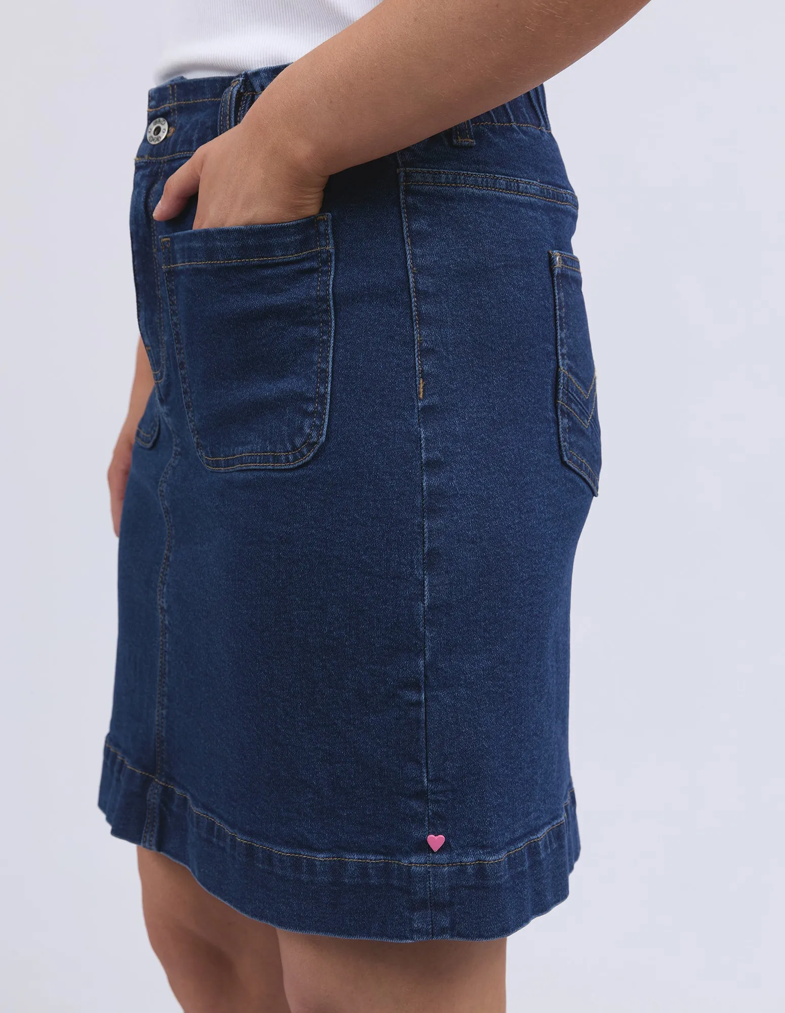 Lennox Denim Skirt Dark Blue Wash sold by Elm Lifestyle product image thumbnail 4