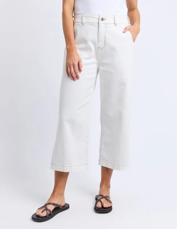 Sidney Cropped Wide Leg Jean Vintage White sold by Elm Lifestyle
