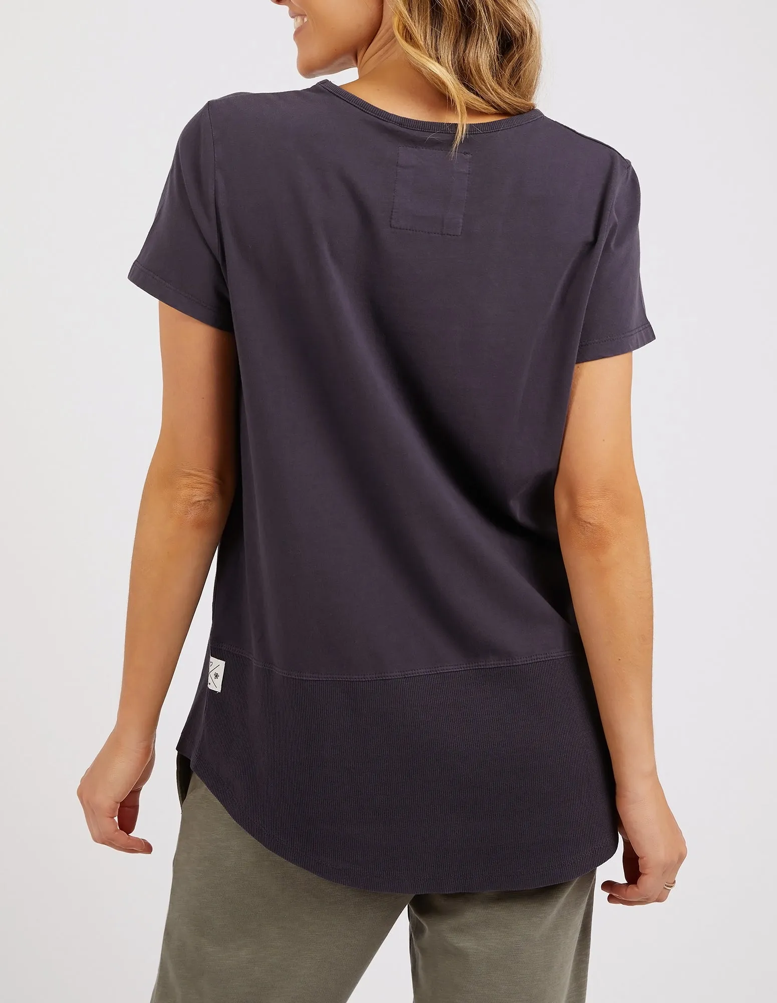 Rib Short Sleeve Tee Navy sold by Elm Lifestyle product image thumbnail 3