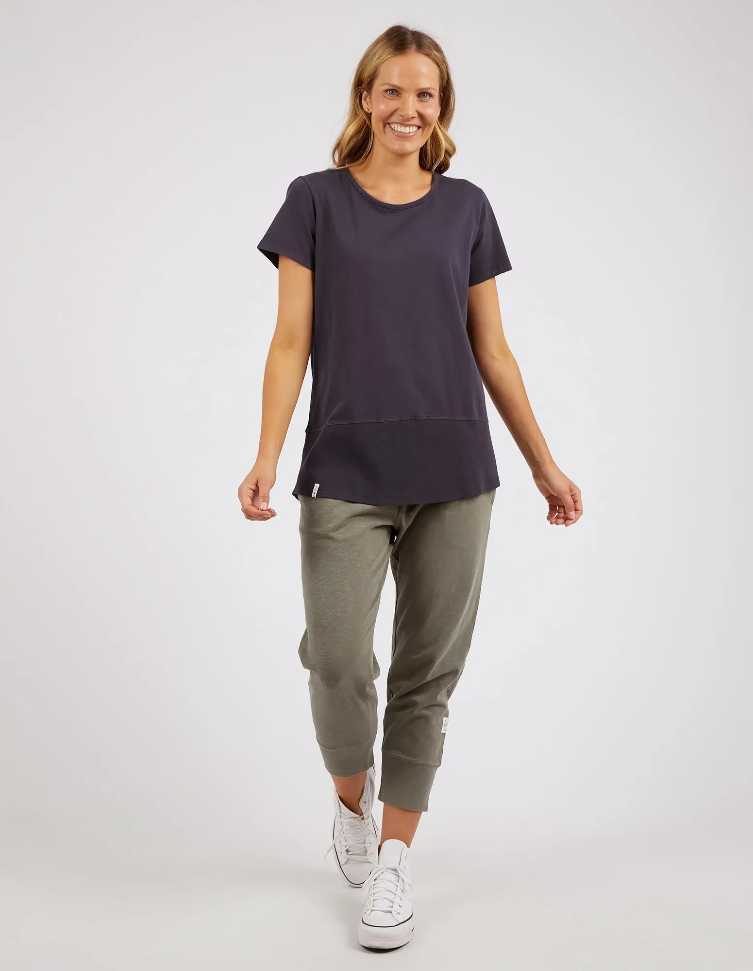 Rib Short Sleeve Tee Navy sold by Elm Lifestyle product image thumbnail 2