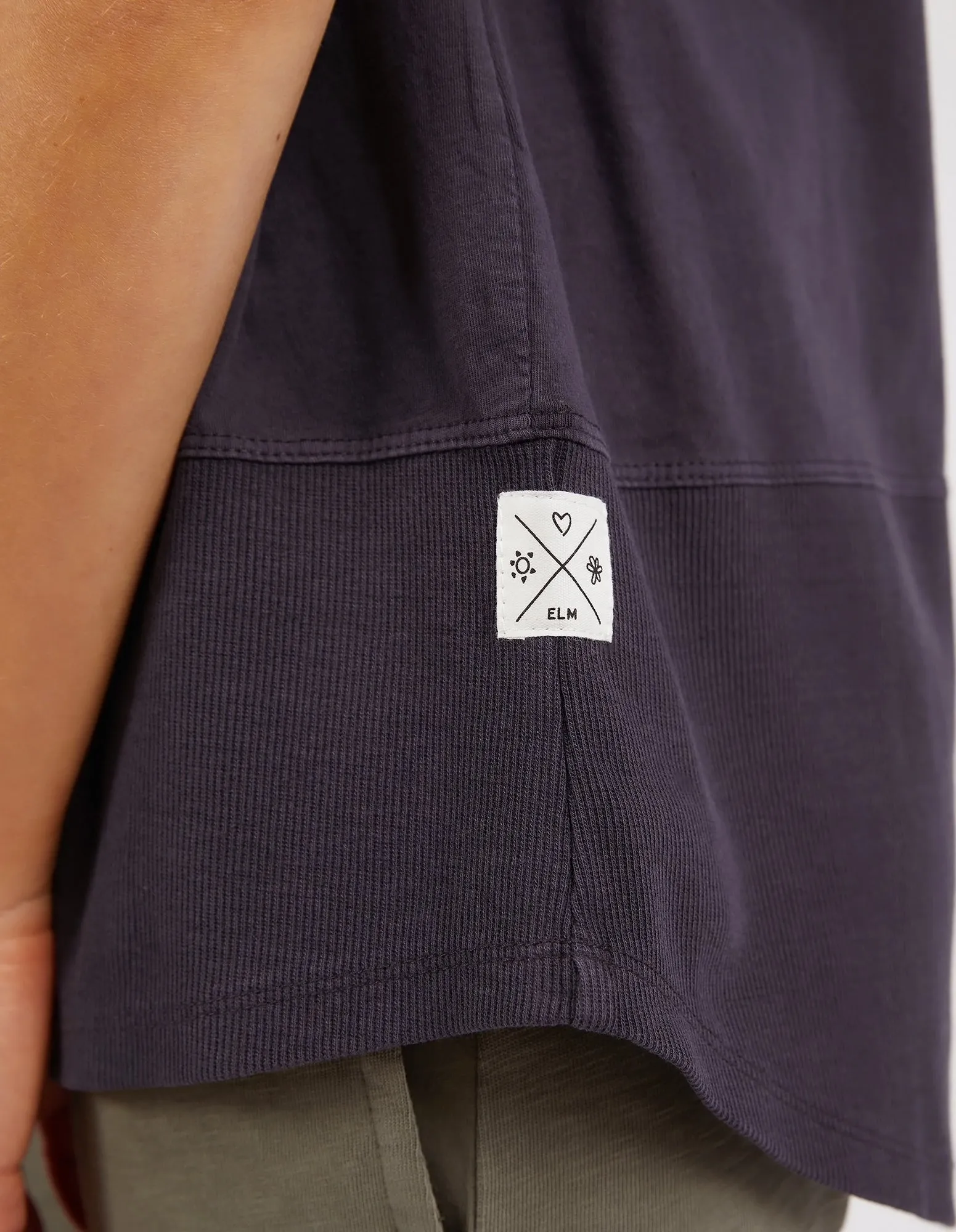 Rib Short Sleeve Tee Navy sold by Elm Lifestyle product image thumbnail 5