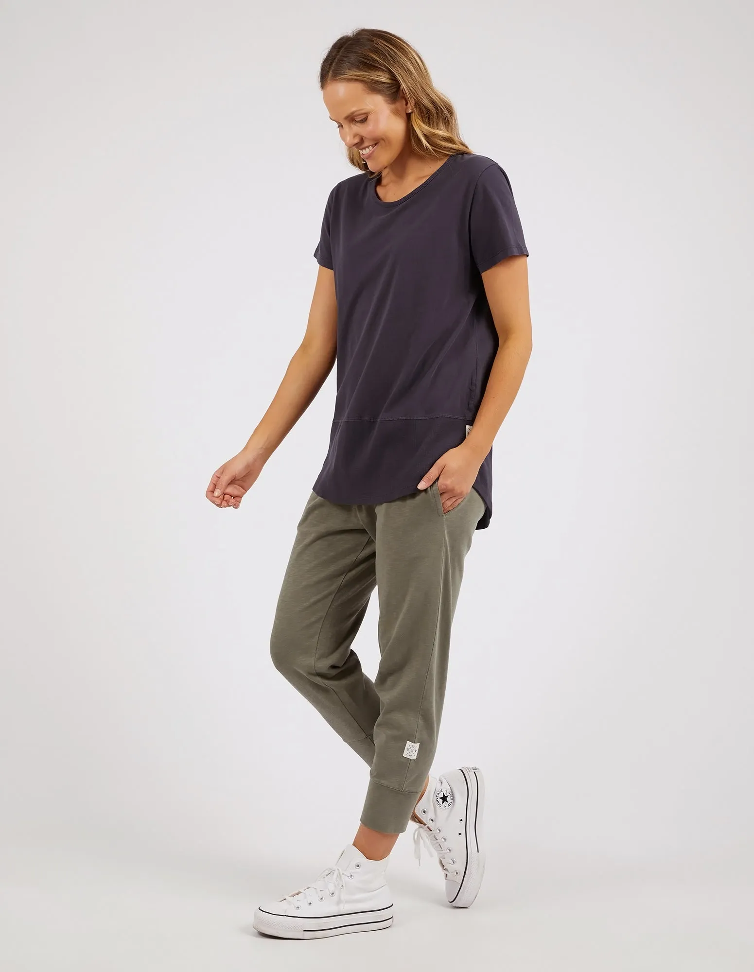 Rib Short Sleeve Tee Navy sold by Elm Lifestyle product image thumbnail 4
