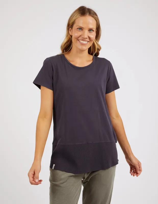 Rib Short Sleeve Tee Navy sold by Elm Lifestyle