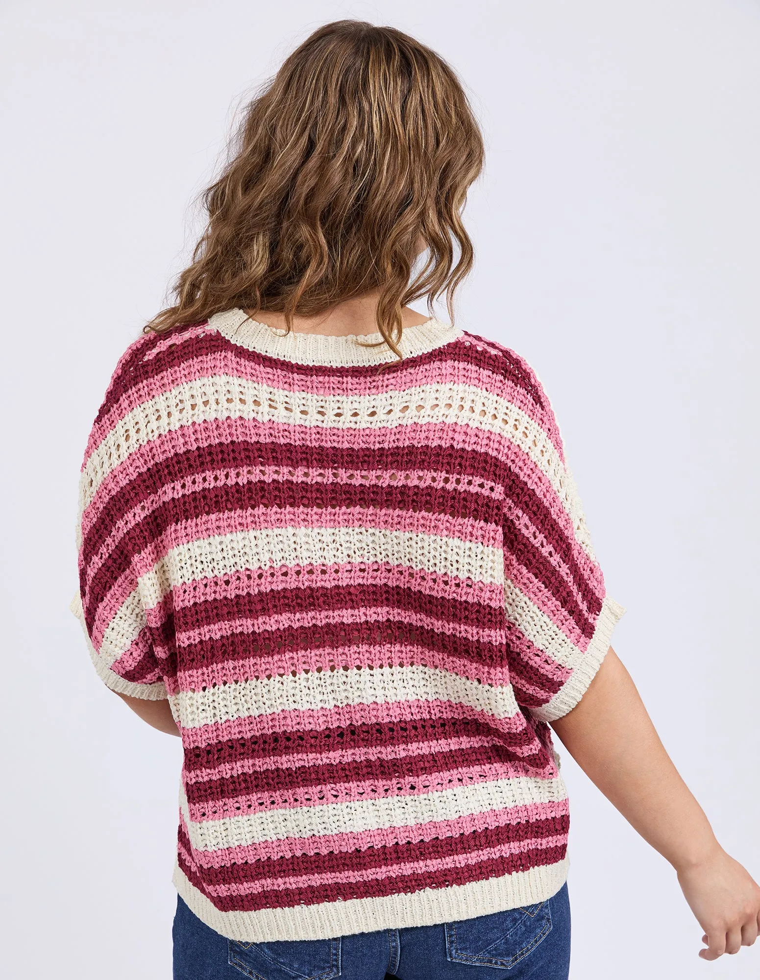 Striped Knit Top Chateau Rose Stripe sold by Elm Lifestyle product image thumbnail 4