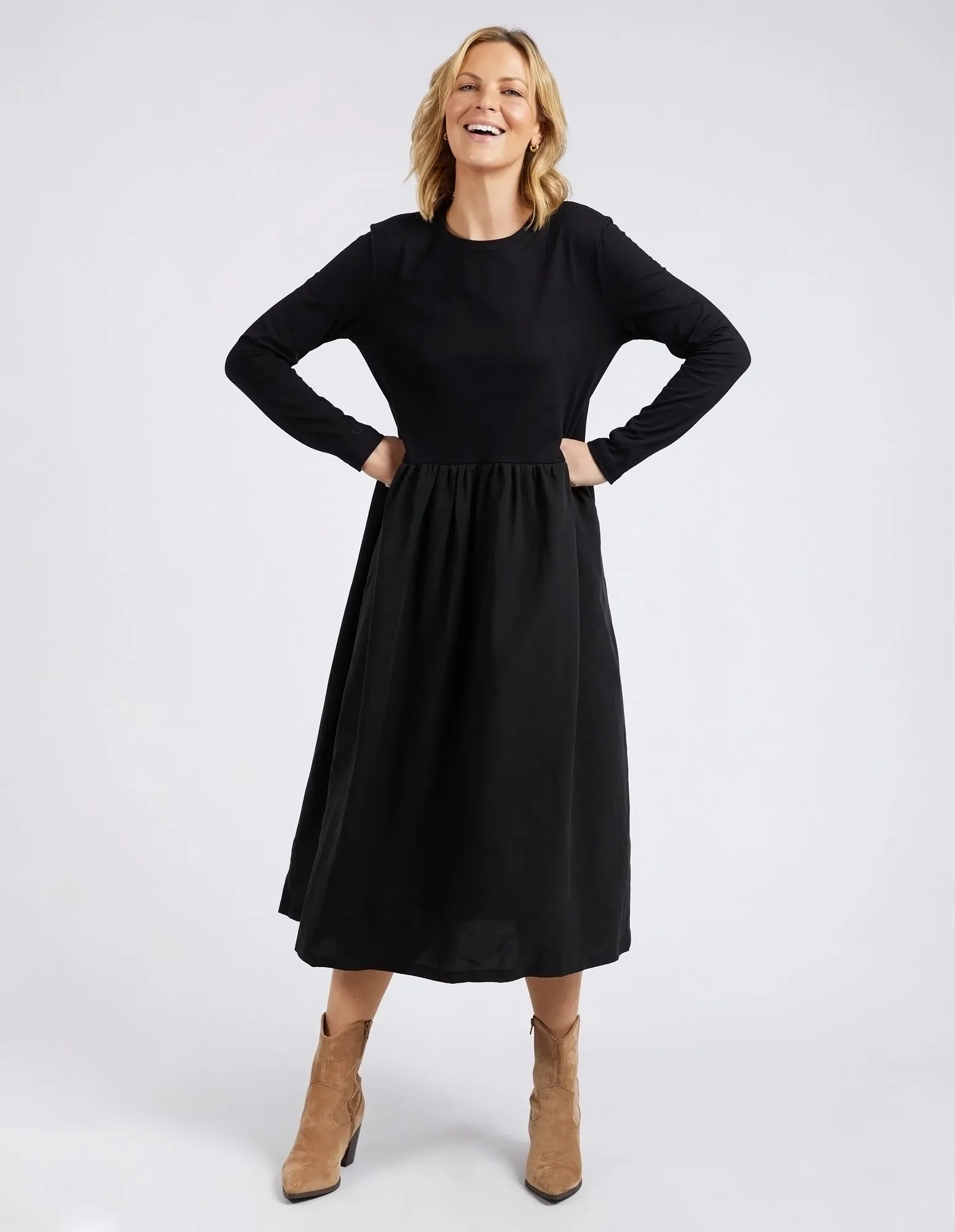 Parker Long Sleeve Dress Black sold by Elm Lifestyle