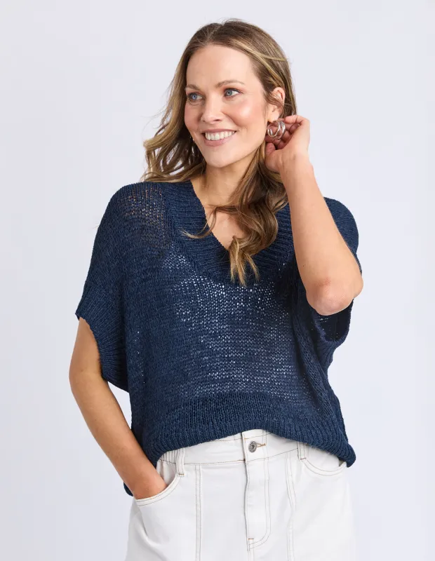 Elba Knit Top Navy sold by Elm Lifestyle
